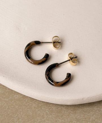 3COINS(スリーコインズ) マーブルフープピアス