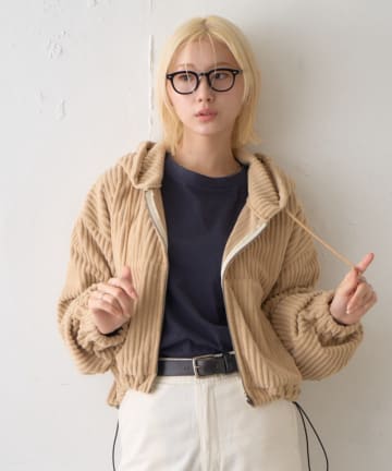 CIAOPANIC TYPY(チャオパニックティピー) 【WEB限定】ふわもこ太畝コーデュロイジップパーカー