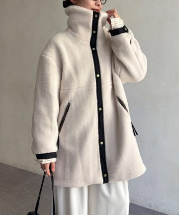 DOUDOU(ドゥドゥ) 【WEB限定】ボアミドル丈コート