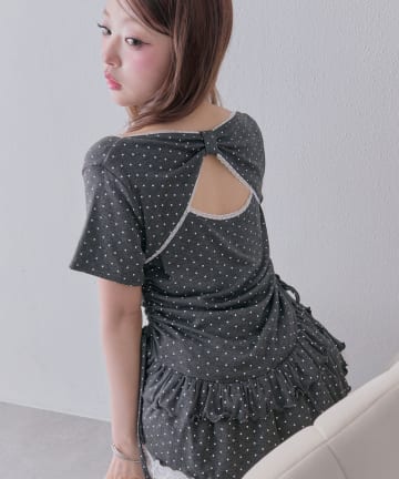 OLIVE des OLIVE(オリーブ デ オリーブ) バックリボンドロストチュニック