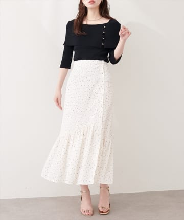 NICE CLAUP / OLIVE des OLIVE OUTLET(ナイスクラップ  / オリーブ デ オリーブ アウトレット) 【natural couture】フロントボタンマーメイドスカート