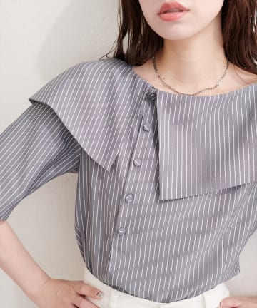 NICE CLAUP / OLIVE des OLIVE OUTLET(ナイスクラップ  / オリーブ デ オリーブ アウトレット) 【natural couture】接触冷感マシンウォッシャブル防シワアシメネック