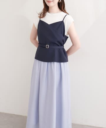 NICE CLAUP / OLIVE des OLIVE OUTLET(ナイスクラップ  / オリーブ デ オリーブ アウトレット) 【natural couture】カシュクールドッキングキャミワンピース
