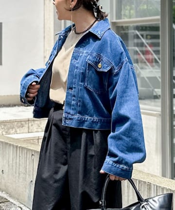NOLLEY'S(ノーリーズ) 【RM denim】バックひねりデザインショート丈Gジャン