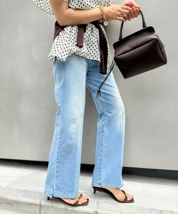 NOLLEY'S(ノーリーズ) 《5サイズ展開》【RM denim】センタープレス裾デザインデニム