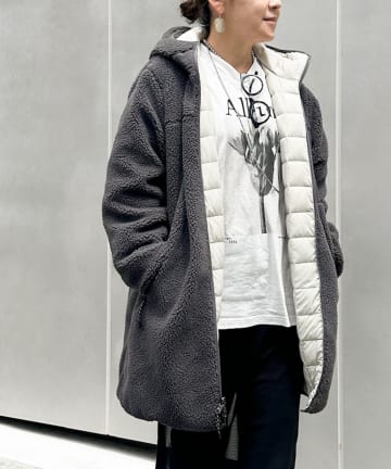 NOLLEY'S(ノーリーズ) 【WEB＆一部店舗限定色】【TAION】ボア×ダウンフードロング(リバーシブル)