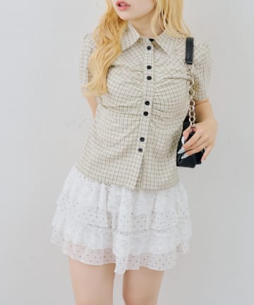 NICE CLAUP / OLIVE des OLIVE OUTLET(ナイスクラップ  / オリーブ デ オリーブ アウトレット) 【ANOTHER BRANCH】チェックシャーリングブラウス