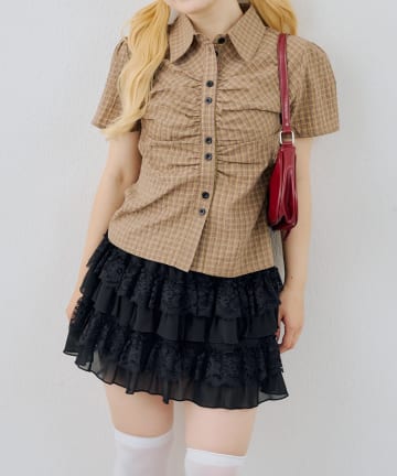 NICE CLAUP / OLIVE des OLIVE OUTLET(ナイスクラップ  / オリーブ デ オリーブ アウトレット) 【ANOTHER BRANCH】チェックシャーリングブラウス