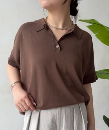 Jena　espace merveilleux(ジェナ　エスパスメルヴェイユ) 半袖ニットポロ