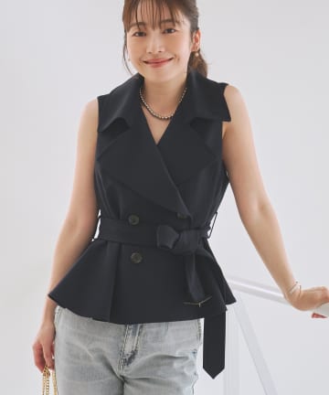 La boutique BonBon(ラブティックボンボン) ペプラムジレ