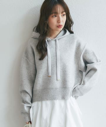 La boutique BonBon(ラブティックボンボン) カラーネップフーディニット