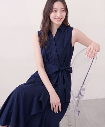 natural couture(ナチュラルクチュール) アシンメトリーヘムシャツワンピース