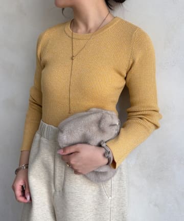 Jena　espace merveilleux(ジェナ　エスパスメルヴェイユ) ラメリブクルーニット