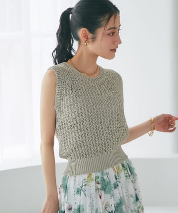 OUTLET(アウトレット) 【La boutique BonBon】コンパクトノースリニット