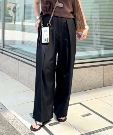 NOLLEY'S(ノーリーズ) 【一部WEB限定サイズ】ウォッシャブルロビンソンツイルデザインパンツ