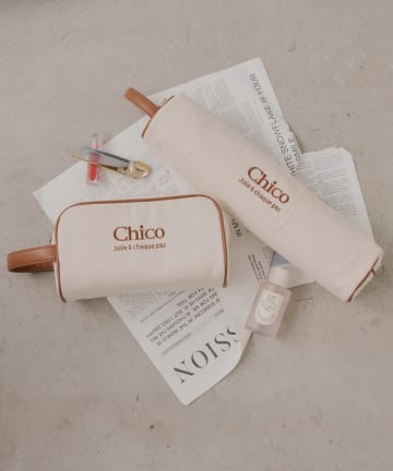 Chico(チコ) ハンドル付きロゴ刺繍ポーチセット