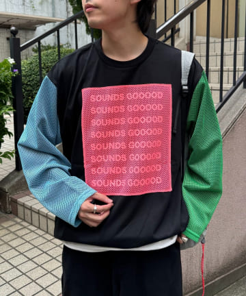 CIAOPANIC TYPY(チャオパニックティピー) 【WEB限定】【SOUNDS GOOOOD】ブロッキングメッシュロンT