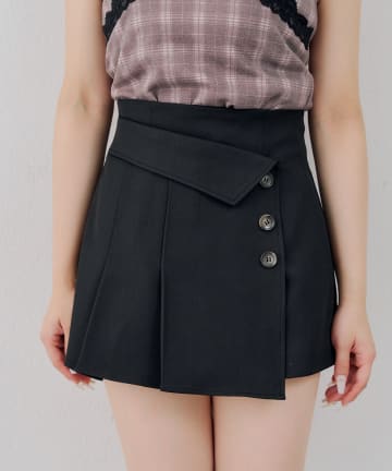 NICE CLAUP / OLIVE des OLIVE OUTLET(ナイスクラップ  / オリーブ デ オリーブ アウトレット) 【continuer】折り返しプリーツミニスカート
