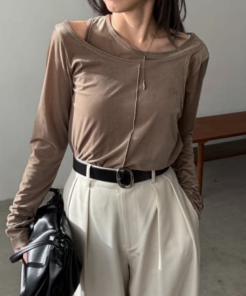 OUTLET(アウトレット) 【CAPRICIEUX LE'MAGE】レイヤードベロアTシャツ