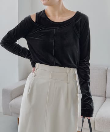 OUTLET(アウトレット) 【CAPRICIEUX LE'MAGE】レイヤードベロアTシャツ