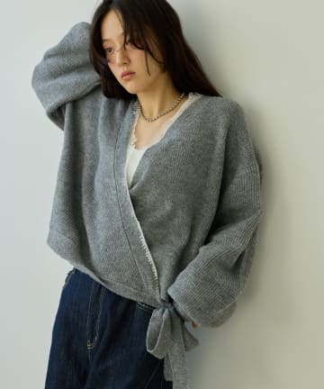 DISCOAT(ディスコート) 【Noka/AW先行予約】レース使いカシュクールカーディガン《WEB限定》