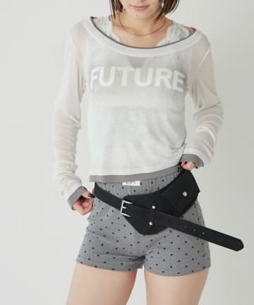 OUTLET(アウトレット) 【WHO'S WHO gallery】スプレーロゴレイヤードシアートップス