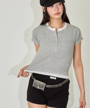 OUTLET(アウトレット) 【WHO'S WHO gallery】レイヤードヘンリーS/Sトップス