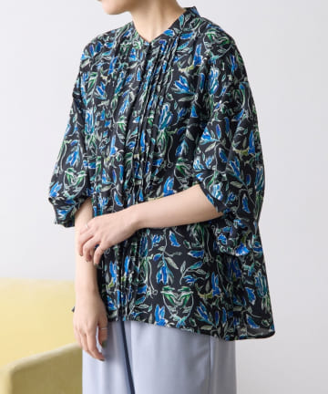 OUTLET(アウトレット) 【ear PAPILLONNER】柄ピンタックブラウス【SUM1 STYLE】