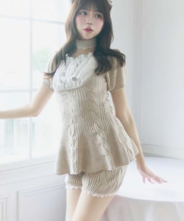 Belle Charme(ベルシャルム) Cable Kint Short Pants