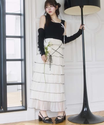 Belle Charme(ベルシャルム) Multi Tiered Frill Onepiece