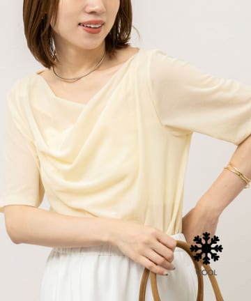 NOLLEY'S(ノーリーズ) 《接触冷感》ウォッシャブルシアーベロア2WAYプルオーバー