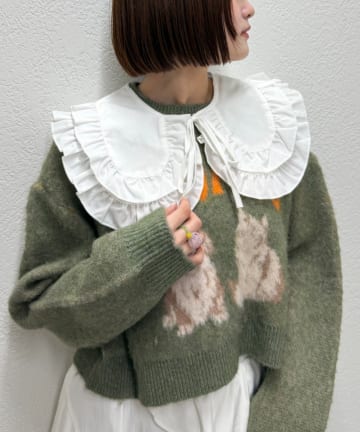 OUTLET(アウトレット) 【w closet】フリルBIGつけ襟