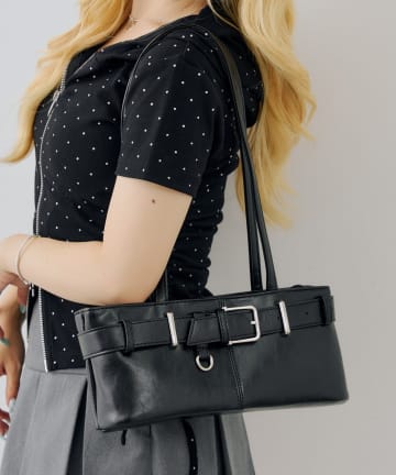 NICE CLAUP / OLIVE des OLIVE OUTLET(ナイスクラップ  / オリーブ デ オリーブ アウトレット) 【RMAF】ベルトデザインナローショルダーバッグ