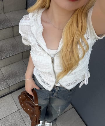 NICE CLAUP / OLIVE des OLIVE OUTLET(ナイスクラップ  / オリーブ デ オリーブ アウトレット) 【continuer】サイドドロストwzip パーカー