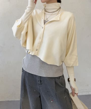 DOUDOU(ドゥドゥ) 【WEB限定】ケープアンサンブルニット