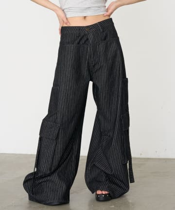 RAY CASSIN(レイカズン) 【XS・Sサイズ展開】カーゴバレルルーズデニムパンツ