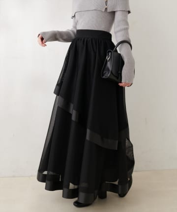 natural couture(ナチュラルクチュール) メッシュティアードスカート