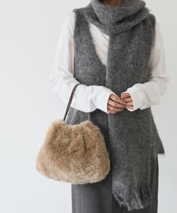 russet(ラシット) エコファー巾着ショルダーバッグ