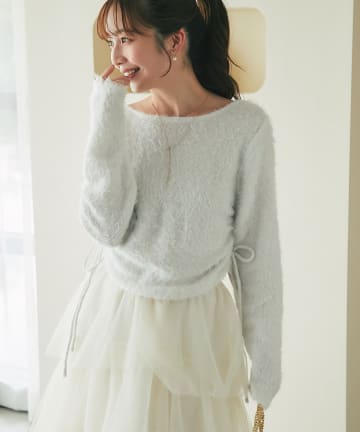 La boutique BonBon(ラブティックボンボン) ヘアリーラメシャギーニット