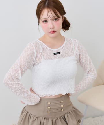 one after another NICE CLAUP(ワンアフターアナザー ナイスクラップ) プレート付きレーストップス