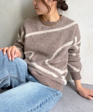 Jena　espace merveilleux(ジェナ　エスパスメルヴェイユ) シャギーラインニット