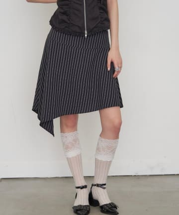 WHO’S WHO gallery(フーズフーギャラリー) ストライプアシメミディスカート
