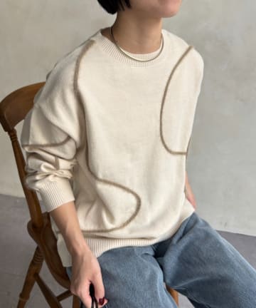 Jena　espace merveilleux(ジェナ　エスパスメルヴェイユ) ニュアンス柄ニット