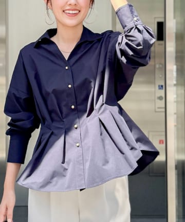 NOLLEY'S(ノーリーズ) 【一部店舗限定色】ストレッチタフタスキッパータックシャツ