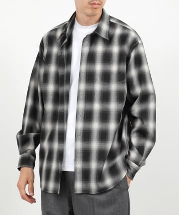 NOLLEY'S(ノーリーズ) ウール オンブレチェック レギュラーシャツ 26AW