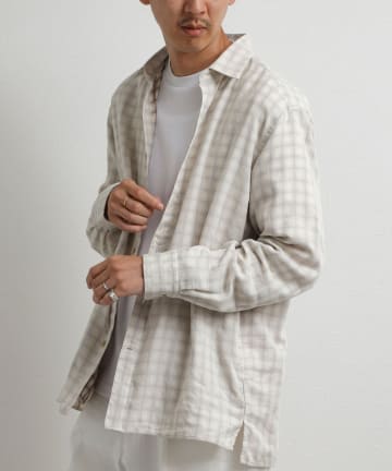 NOLLEY'S(ノーリーズ) ダブルガーゼ レギュラーカラーオーバーシャツ 26AW