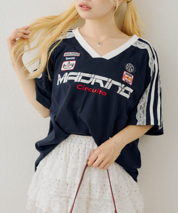 NICE CLAUP / OLIVE des OLIVE OUTLET(ナイスクラップ  / オリーブ デ オリーブ アウトレット) 【ANOTHER BRANCH】袖レースゲームＴee