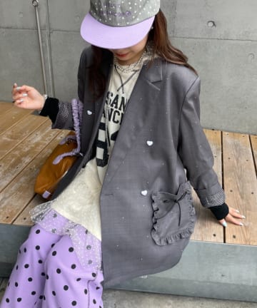 CIAOPANIC TYPY(チャオパニックティピー) 【HELLO.SANFRANCISCO】スタッズアソートオーバージャケット