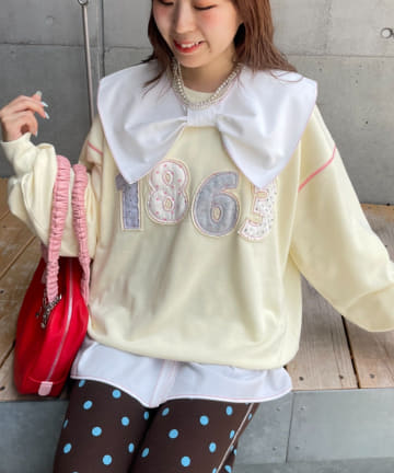 CIAOPANIC TYPY(チャオパニックティピー) 【HELLO.SANFRANCISCO】ロゴパッチワークビッグスウェット