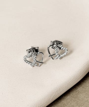 3COINS(スリーコインズ) 2連ハートピアス